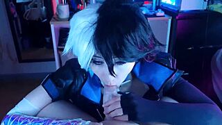 pervy roommate saw my luna snow cosplay so i dominated his ass trailer??