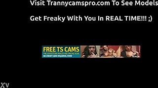 Cute Shemale Cums Hard On Webcam With Her Cock