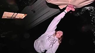 PREGNANT WIFE DOES HOTEL GLORYHOLE then PUBLIC FUCK