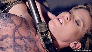 busty waxed milf vibrated to squirting orgasm