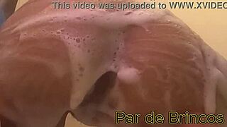 Skinny Brazilian Amateur Flashes Tits Lingerie Bathes Solo Orgasm