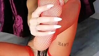 Teasing footjob in nylons leggings will you stroke now?