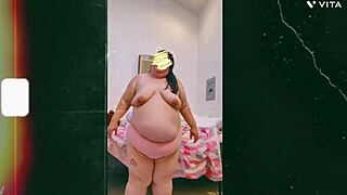 Mature Cougar's Saggy Tits Bounce in Horny Topless Webcam Dance