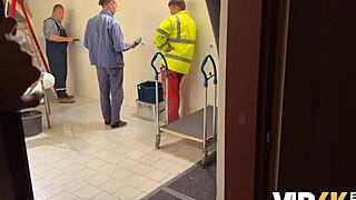 the teen 18+ girlfriend orgasms multiple times as her boss fucks her hard at work