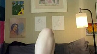 Redhead Crossdresser POUNDS DILDO for Study Motivation