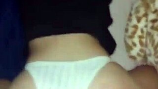 Thong Pushed Aside Cock Slammed Balls-Deep In Latina Pussy