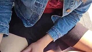 paid a submissive teen for outdoor sex and she let me flash grope her shaved tits in public 😈🍆💦