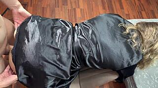 after work the horny housewife bends over for deep doggy pounding