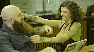 tattooed rocker pounds girlfriend's big tits and ass