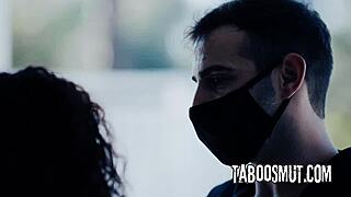 Cheating ebony milf rides delivery guy's cock cowgirl doggystyle