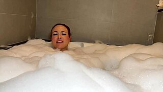 in the hot tub with delicious nicole romanoff's natural tits...