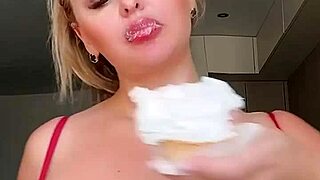 big huge natural tits bombshell plays boobs monster cock ride!