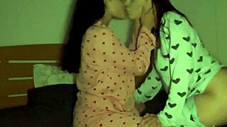 Big Tits Lesbians Fuck After Bedroom Kisses