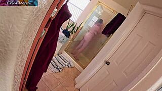 stepmom showers, i watch then bend her over for creampie pov luck