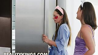 Reality Kings Busty Bombshell Vibes Dharma's Clit While Face Sat On Sofa