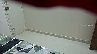 maid watches me stroke cock flashing her full view