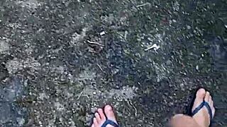 Blonde Brazilian Sucks Monster Cock Bareback In Forest Exhibition