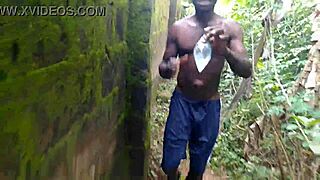 oiled young teen fucks in lush garden