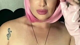 brazilian milf redhead guides your jerk off while masturbating wet pink pussy