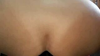 blonde slut stuffs huge pumpkin dildo in ass pussy