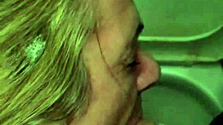 French slave pissed on in public toilet... total humiliation.