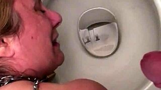 French slave pissed on in public toilet... total humiliation.