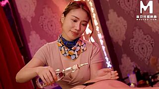modelmedia asia shameless masseuse drains semen in oiled massage