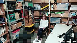 lp officer feeds katy kiss his cock right in her mouth after busting her shoplifting