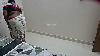 maid watches me stroke cock flashing her full view