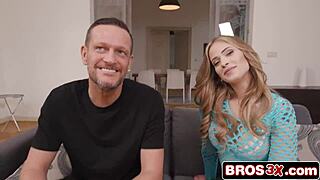 Blonde gags on two monster cocks in hardcore double penetration assfuck