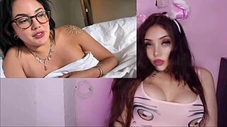 horny latina stepsis shares bed masturbates to creampie