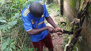 oiled young teen fucks in lush garden