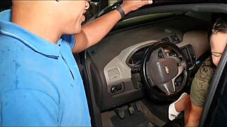 Peruvian Latina's Big Cock Anal Fisting in Car Gearshift Fetish