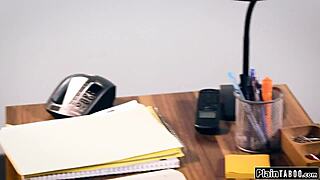 Secretary Deepthroats Boss Cock Then Fucked Rough