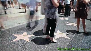 Nuru masseuse swallows thick jizz after threesome handjob