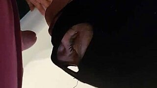 French slave pissed on in public toilet... total humiliation.