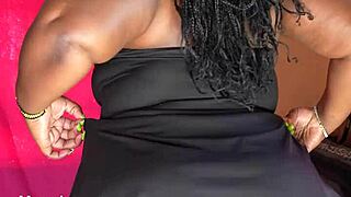 Huge Ebony BBW Ass Spreads in Homemade Lingerie Tease