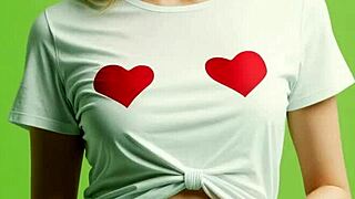 valentine's shirt clings to her sexy lingerie panties barefoot tease