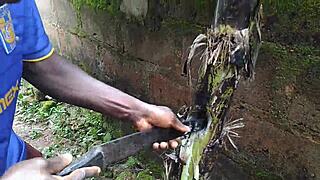 oiled young teen fucks in lush garden