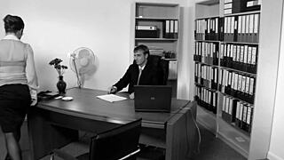 fucking this BIG TITS secretary MOM in fishnets 😍 heels deepthroat doggystyle