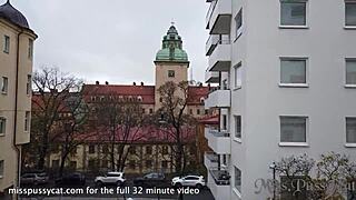 stockholm holiday sparks lesbian threesome with wild pussy gaping