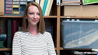 lp officer feeds katy kiss his cock right in her mouth after busting her shoplifting