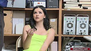 Teen babe fucked hard after stealing office goods