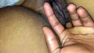 Wet ebony plays horny pussy solo now??