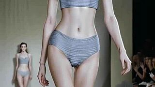 Ai Girls Barefoot In Lingerie Panties Strut Fashion Runway?