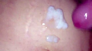 Watch my fingers tease this big pregnant belly before massive cumshot jizz loads explode on her tits and pussy