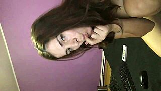 Vixen buzzes vibrator deep in her wet trimmed pussy on bed