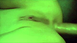 brunette mommy slut in fishnets gets FUCKED doggystyle on bed!