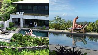 whoa, check this wild outdoor public fuck with dripping facial