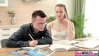 Naughty Russian Stepsis Teases Nerd Stepbro's Monster Cock Into Hard Fuck